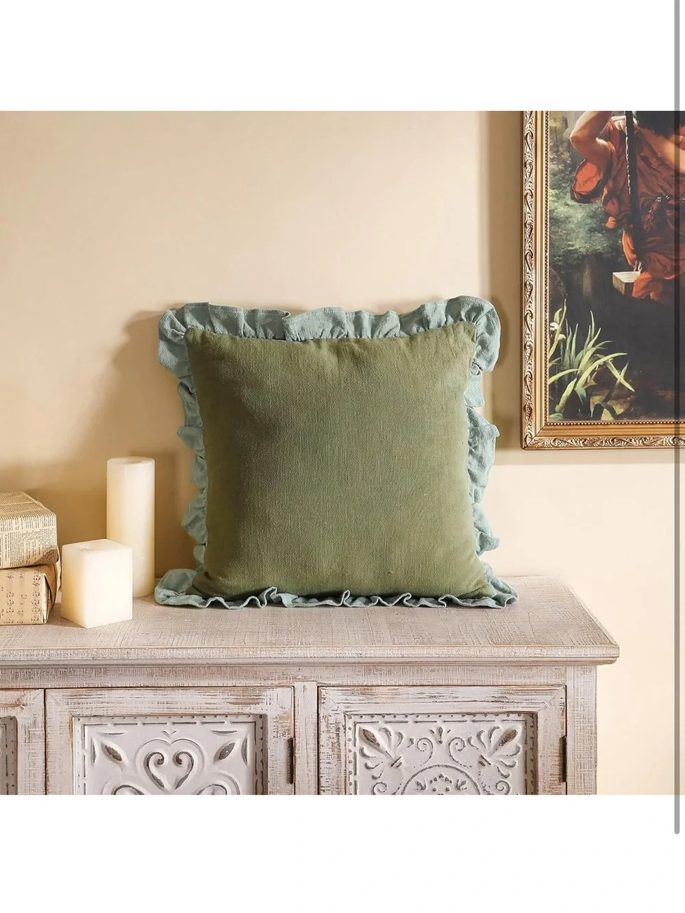 Patdrea Green Shabby Chic Decorative Throw Pillow Covers 1892/bb8-1